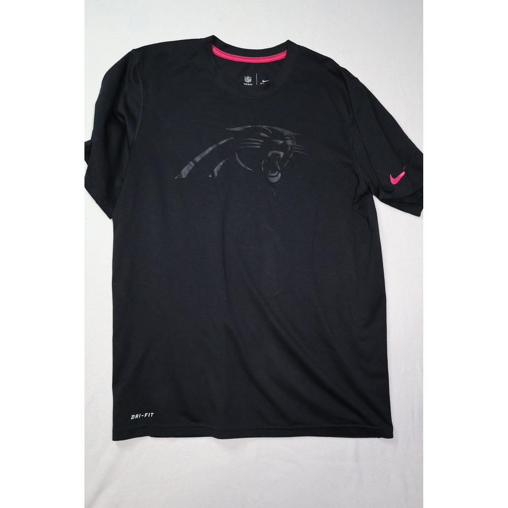 Nike Carolina Panthers Crucial Catch Dri-FIT Shirt Mens Medium Black NFL Pink